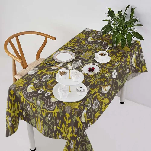 Vista 27 de Mantel Floral Retro de Pájaros, Diseño Original Bohemio William Morris Estampado Cubierta de Mesa para Hogar Picnic Fiesta Comedor Cocina William