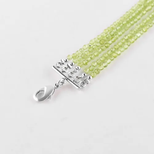 Vista 7 de Pulsera de piedras preciosas naturales, cuentas microfacetadas de 5 hebras, piedra energética, cristales curativos, chapado en plata, ajustable