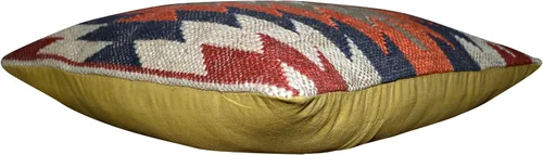 Vista 8 de Chouhan Rugs 4 piezas de fundas de cojín de yute Kilim tejidas a mano, cojines indios vintage 18x18, fundas boho (patrón 1)