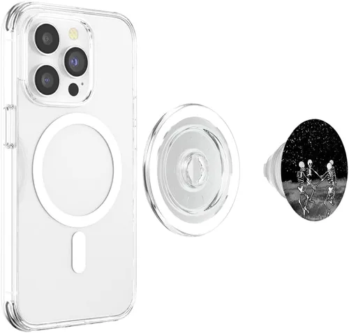 Vista 3 de Skeletons Dancing Night Sky Cool Goth Aesthetic Halloween PopSockets MagSafe PopGrip para iPhone