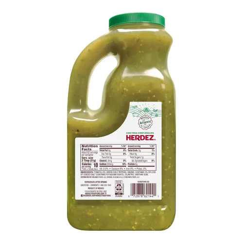 Vista 3 de Salsa Verde HERDEZ, suave, jarra de 68 oz – Salsa verde de tomatillo para tacos, enchiladas y salsas para mojar
