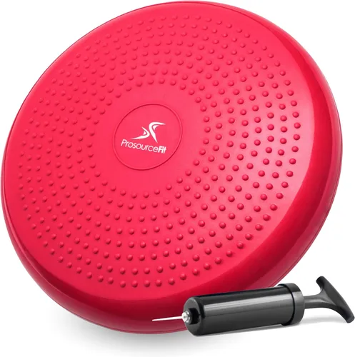 Vista 7 de ProsourceFit Core Balance Disc Trainer, 14” Diameter with Pump for Fitness, Balance Training, or Seating; Wobble Board for Core Stability; Flexible