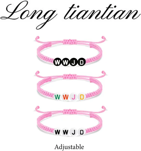 Vista 83 de Long tiantian WWJD - Pulsera con texto en inglés «What Would Jesus Do», pulseras WWJD para mujeres, pulseras W.W.J.D para hombres, joyería