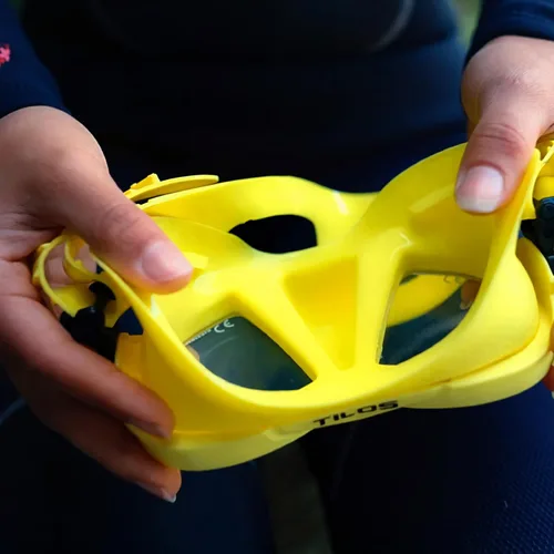 Vista 6 de Tilos Juego de buceo Aquastalk con bolsa de transporte de malla Rayo Flor
