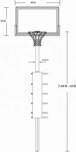 Vista 6 de Lifetime In-Ground Fusion Backboard Action Grip Sistema de baloncesto ajustable, 48 pulgadas