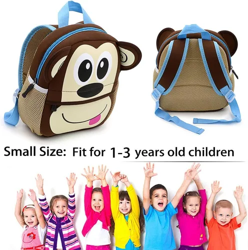 Vista 2 de Hipiwe, mochila para bebés, niños, niñas, para jardín de infantes, de neopreno, con adorables caricaturas animadas, para niños de 1 a 5 años