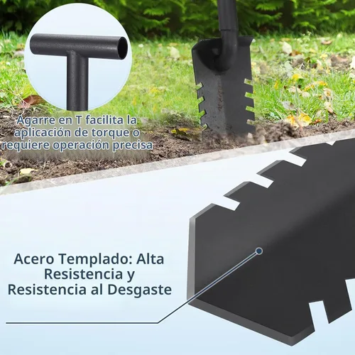 Vista 3 de Pala de 40" para detección de metales, herramienta de excavación, palas con mango en T para detectores de metales, pala Root Slayer