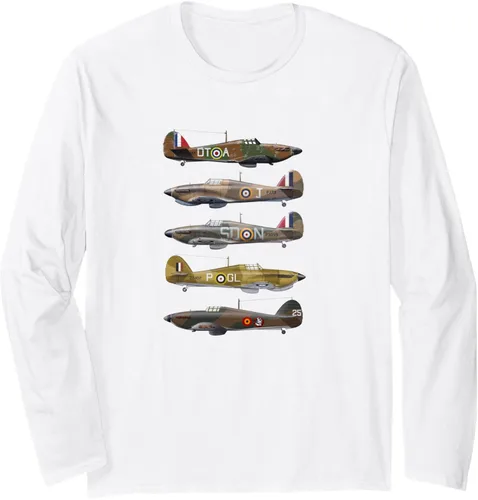 Vista 5 de Hawker Hurricane is a British WW2 Fighter Aircraft Camiseta de manga larga Negro
