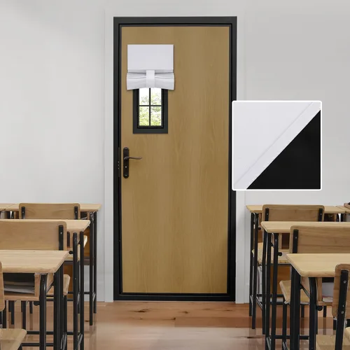 Vista 70 de HOMEIDEAS Cortinas 100% Opacas para Luces Laterales de Puerta Principal, Cubierta de Ventana de Puerta de Aula, Persianas de Privacidad