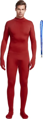 Vista 32 de Overol completo Full Bodysuit con ayudante de cremallera, unisex, para adultos, sin capucha, de Spandex elástico, traje Zentai de cuerpo entero Negro