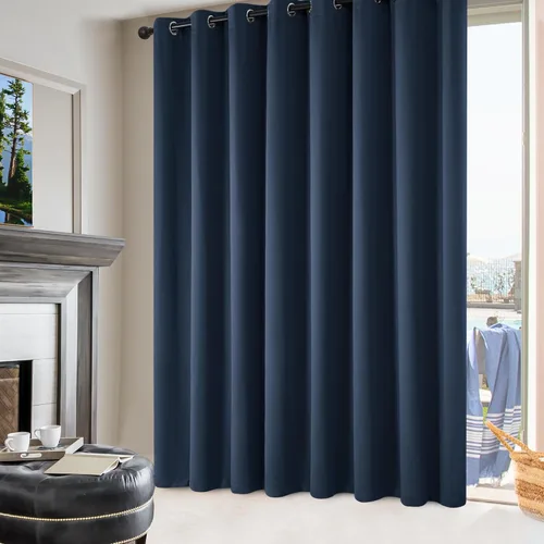 Vista 242 de Deconovo Cortinas opacas 100% con forro negro, cortinas con ojales aisladas térmicamente que reducen el ruido, doble capa para oscurecer