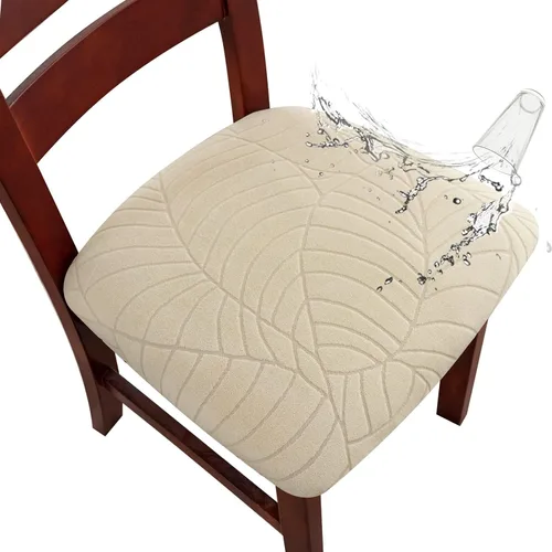 Vista 18 de Genina Fundas de asiento impermeables para sillas de comedor, fundas elásticas extraíbles y lavables, fundas de cojín para sillas de comedor
