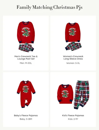 Vista 5 de PATPAT Pijamas de Navidad a juego para la familia, camiseta de alce de dibujos animados y parte inferior a rayas, pijamas de Navidad para dormir