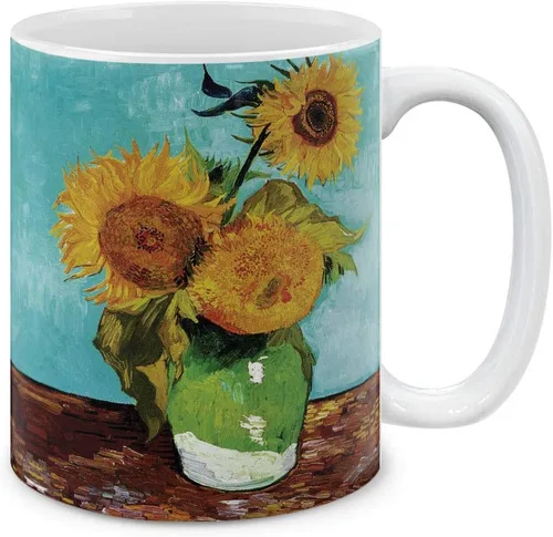 Vista 11 de MUGBREW Classic Art - Taza de café de cerámica de almendra Vincent Van Gogh, 11 onzas