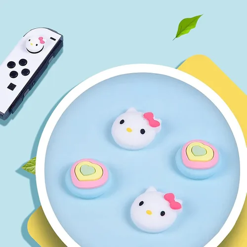 Vista 6 de DLseego Thumb Grip Caps Compatible with SwitchLiteOLED, Cute Joystick Caps Soft Silicone Protective Stick Cover 3D Analog 4PCS Grip Buttons for Joy