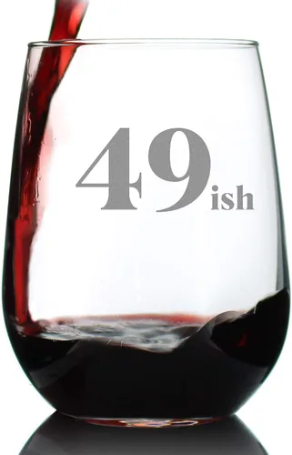 Vista 5 de Custom 49ish - Funny 50th Birthday Wine Glass for Women Turning 50 - Large 17 Oz - Bday Party Decorations - Customized Wine Glass Gift