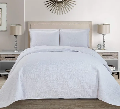 Vista 4 de Fancy Collection Solid # Austin - Juego de colcha, cubrecama, estampado en relieve.