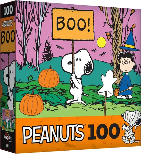 Vista 2 de RoseArt - Peanuts - Boo! - Rompecabezas de 100 piezas para niños y adultos