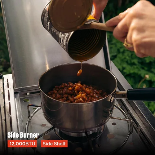 Vista 9 de Monument Grills Parrillas de gas propano de 4 quemadores más grandes de acero inoxidable con kit de asador (2 artículos)