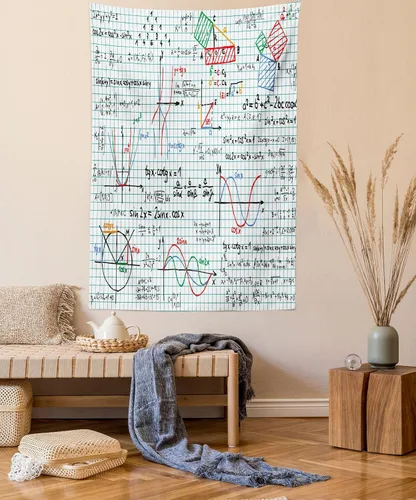 Vista 50 de Lunarable Tapiz japonés, Geisha joven en kimono con maquillaje oriental tradicional de Sakura, decoración de tela para colgar en la pared