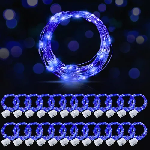 Vista 37 de AIKEI Paquete de 12 luces LED de hadas que funcionan con pilas, guirnaldas de luces impermeables de 7 pies, 20 luces LED de luciérnagas estrelladas