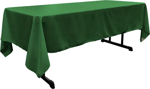 Vista 93 de LA Linen Mantel rectangular lavable de popelín de poliéster, resistente a las manchas y a las arrugas, cubierta de mesa 60x84, mantel de tela