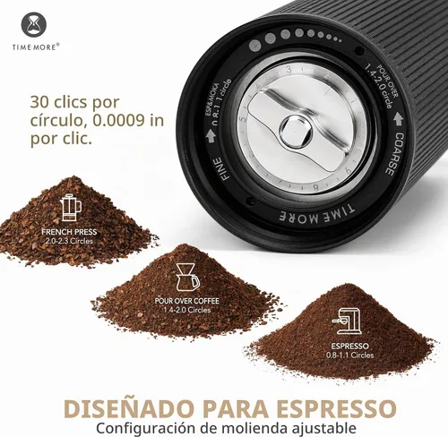 Vista 3 de TIMEMORE Chestnut C3 ESP Pro Molinillo de Café Manual, Molinillo de Café Manual de Rebaba Cónica de Acero Inoxidable S2C con Mango Plegable