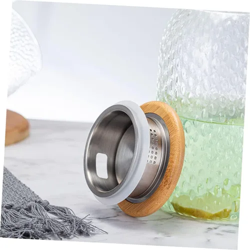 Vista 9 de 2 piezas de acero inoxidable tapa de jarra de agua cubierta práctica jarra accesorio con doble salida de agua para preparar té resistente al