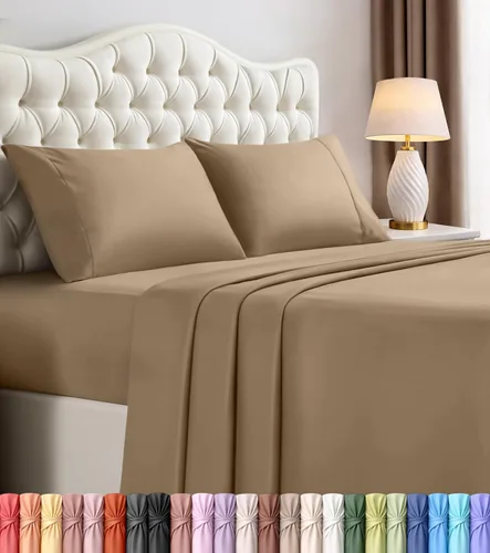 Vista 8 de Utopia Bedding - Juego de sábanas de microfibra cepillada, resistente al encogimiento y a la decoloración, de fácil cuidado, 3 piezas, tamaño Beige