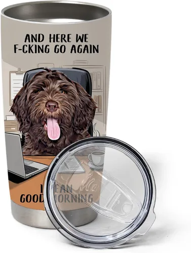 Vista 3 de Chocolate Labradoodle Tumbler 20oz, F-Cking Go Again