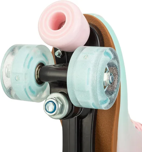 Vista 9 de jessie Patines para niña y mujer, patines de piel sintética con rueda fantástica y destello para niñas de 6 a 12 años, principiantes