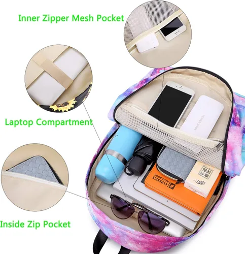 Vista 5 de Abshoo Mochila ligera y resistente al agua para niñas adolescentes mochila escolar con lonchera