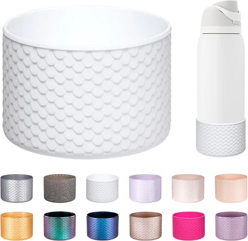 Vista 35 de Funda de Silicona para Botella de Agua Owala de 24oz, Manga Protectora Antideslizante Brillante para Botella de Agua Owala que Protege las Botellas