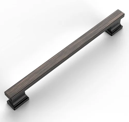 Vista 16 de Amerdeco - Paquete de 6 perillas en negro mate para gabinete, un solo orificio de 1.46 pulgadas, manijas para armarios, tiradores rectangulares