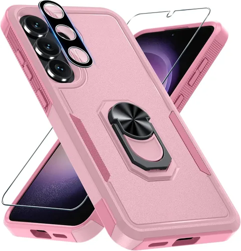 Vista 12 de Compatible con Samsung Galaxy S24/S25 Funda con Protector de Pantalla de Vidrio Templado, Resistente a Prueba de Golpes de Servicio Pesado Funda