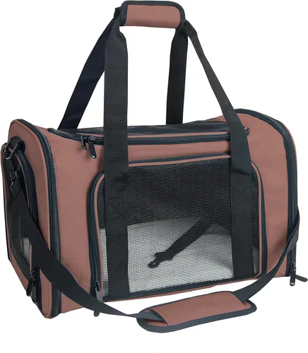Vista 26 de Transportador de lados suaves para perros y gatos pequeños y medianos, aprobado por la aerolínea TSA, plegable, para mascotas, color negro