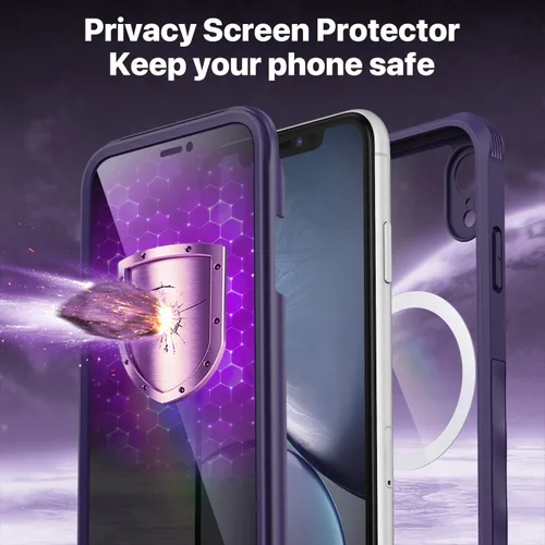 Vista 522 de CENHUFO Funda de privacidad para iPhone 11 Pro, funda de cuerpo completo con protector de pantalla de privacidad de vidrio templado 9H integrado