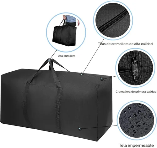 Vista 3 de Bolsas de mudanza extra grandes con cremalleras fuertes y asas de transporte, bolsas de almacenamiento para ropa, suministros de mudanza