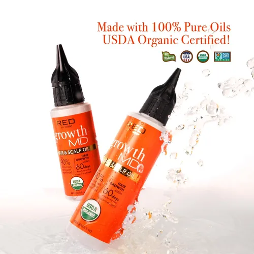 Vista 3 de RED by Kiss Aceite fortalecedor del cabello con aceites orgánicos 100% naturales y certificados por USDA para el crecimiento del cuero cabelludo