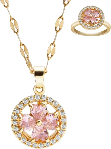 Vista 14 de Collar para ansiedad, anillos para la ansiedad para mujeres, anillos de trébol de cuatro hojas, anillo de preocupación de color dorado