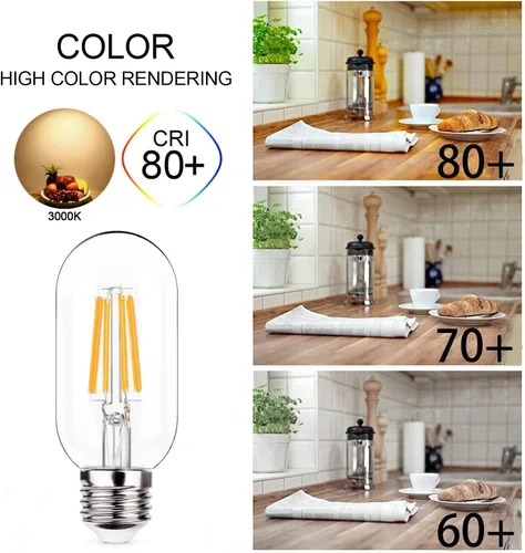 Vista 3 de NOTOC foco LED E26 de 4 W, equivalente a 40 W, foco tubular E26 no regulable luz cálida diurna 4000 K, foco de filamento Edison antiguo