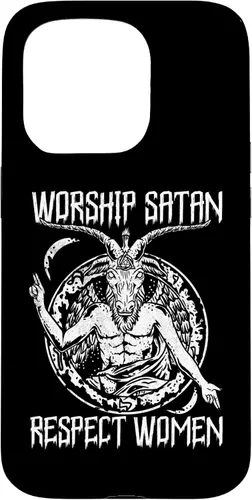 Vista 14 de Worship Satan Respect Women I Satanic Goat Head Case for iPhone 16