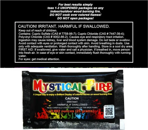 Vista 3 de Mystical Fire Paquetes de cambio de color para pozos de fuego y fogatas Encantados, de larga duración, multicolor, diversión mágica familiar