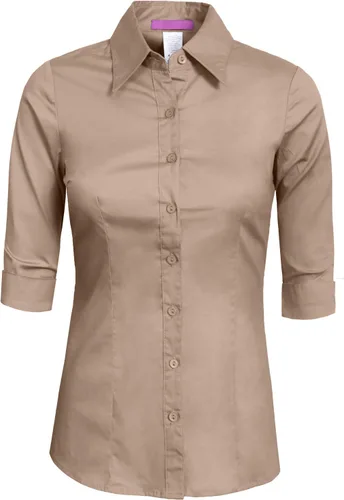 Vista 12 de NE PEOPLE Camisa de oficina con botones y manga 3/4 a medida para mujer
