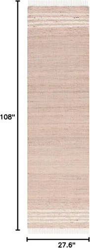 Vista 2 de SAFAVIEH Natura Collection - Alfombra de pasillo de 2 pies 3 pulgadas x 9 pies, natural y marfil, hecha a mano, estilo bohemio, costero, yute