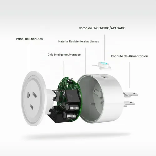 Vista 6 de Enchufe Inteligente con Wi-Fi habilitado, Mini enchufe Inteligente que funciona con Amazon Alexa, Google Home, Salida de control remoto con función