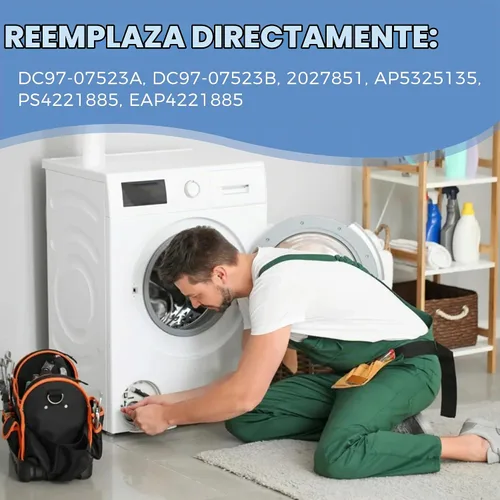 Vista 5 de DC97-16782A Piezas de secadora para Samsung Kit de repuesto de rodillo de secadora DV45H7000EW/A2 DV42H5000EW/A3 Incluye DC97-16782A Rodillo Secador