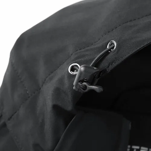 Vista 7 de Chubasquero impermeable para mujer con capucha ligero cortavientos para senderismo Negro