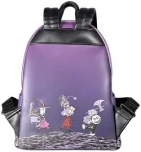 Vista 2 de Loungefly Disney Nightmare Before Christmas Lock Shock & Barrel Mini mochila, Negro -, Bolso de moda