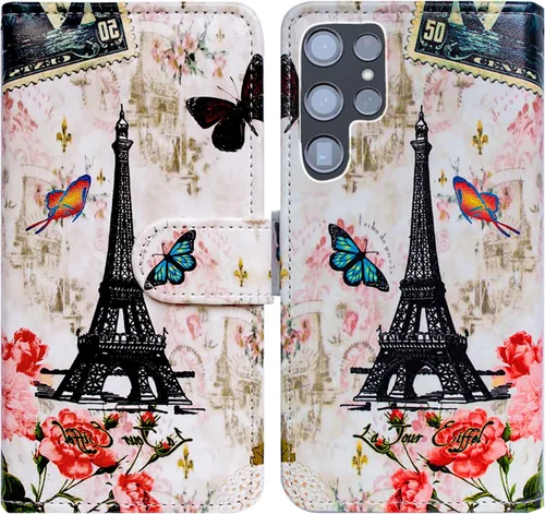 Vista 19 de Bcov Funda para Galaxy S22 Ultra, funda de piel con tapa para Samsung Galaxy S22 Ultra 5G